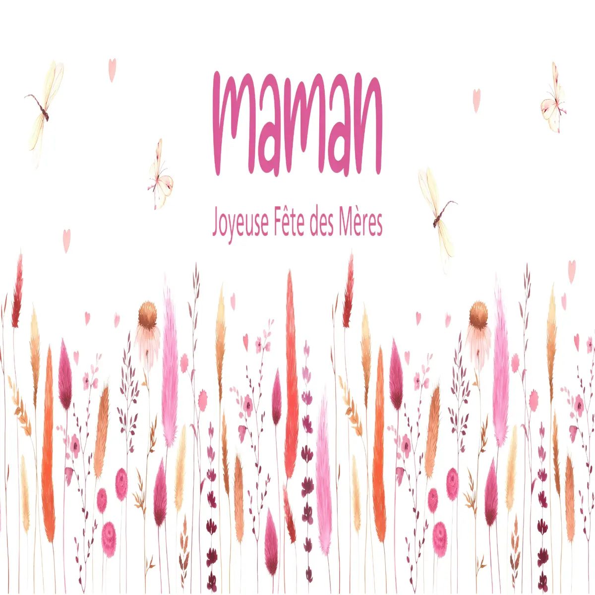 Affiche fête des mères verticale motif fleurs pastel 84 x 30 cm - Fête des mères