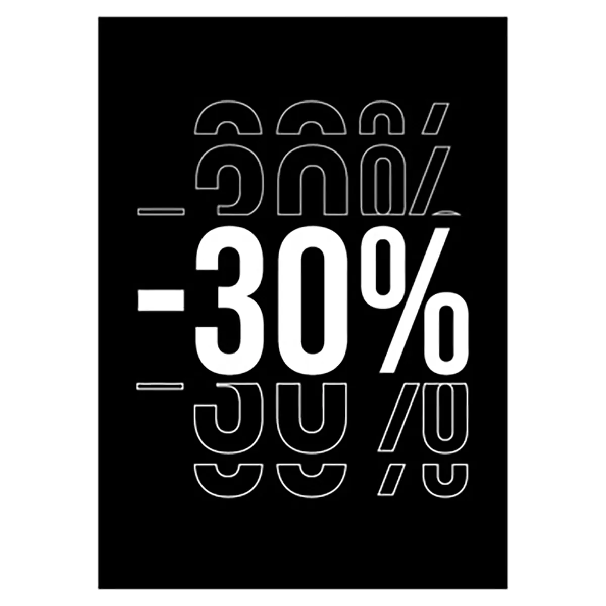 Etiquette -30% à trou 50 x 70 mm - Etiquettes Soldes - Paquet de 250 - Étiquettes Soldes