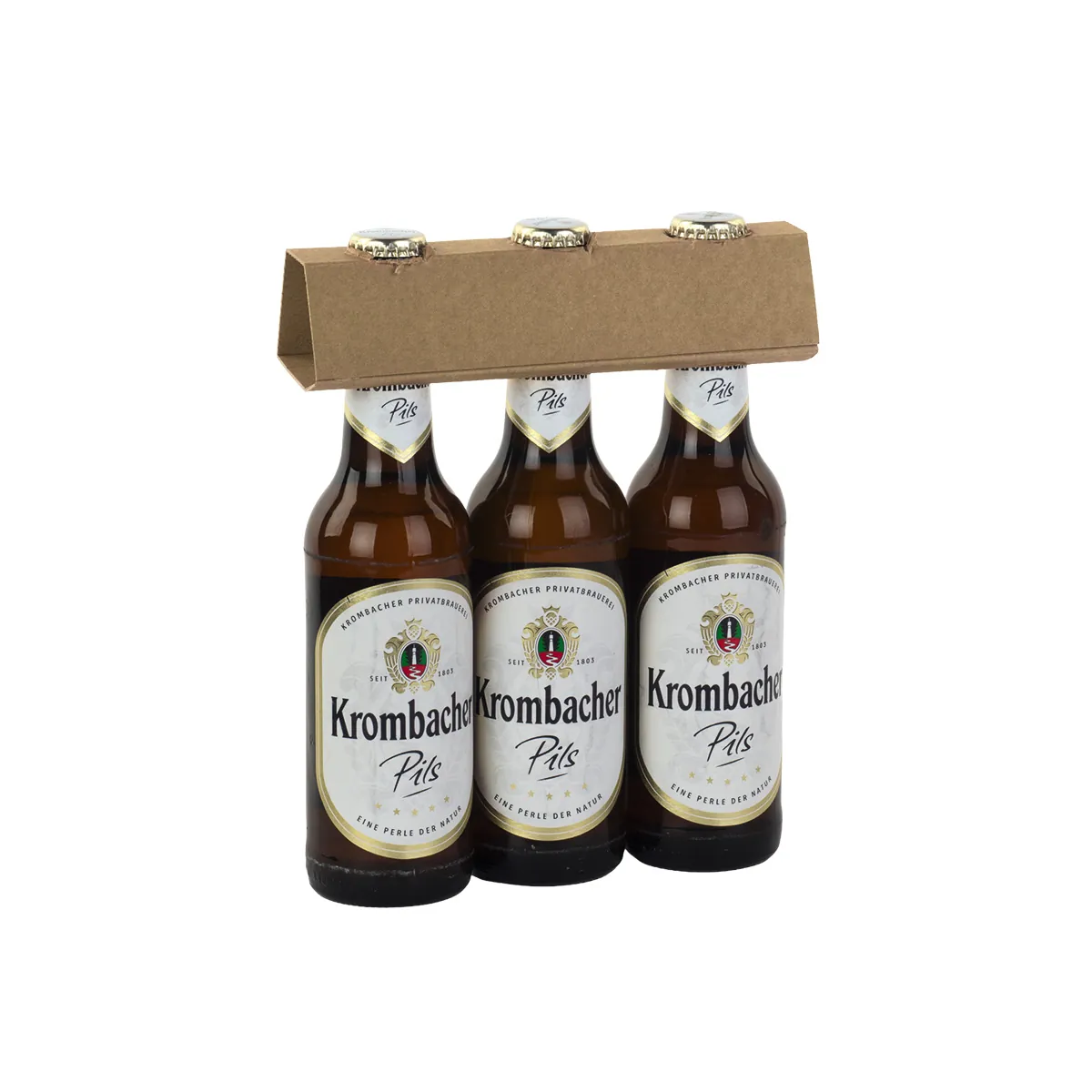 Porte-bouteille 3 bières hautes kraft brun 22x6x4cm – Paquet de 100 - Mètres de bières, Emballages pour bouteilles de bières