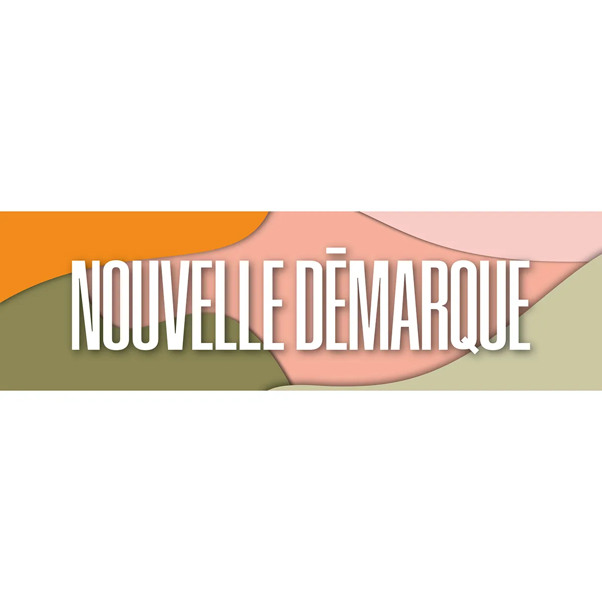 Affiche NOUVELLE DÉMARQUE 80 x 25 cm style nature organique pastel vert/rose/orange - Affiches démarques