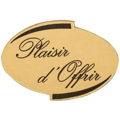 Étiquettes cadeaux adhésives Plaisir d'offrir Or 40 x 28 mm - Boîte de 500 - Étiquettes cadeaux adhésives