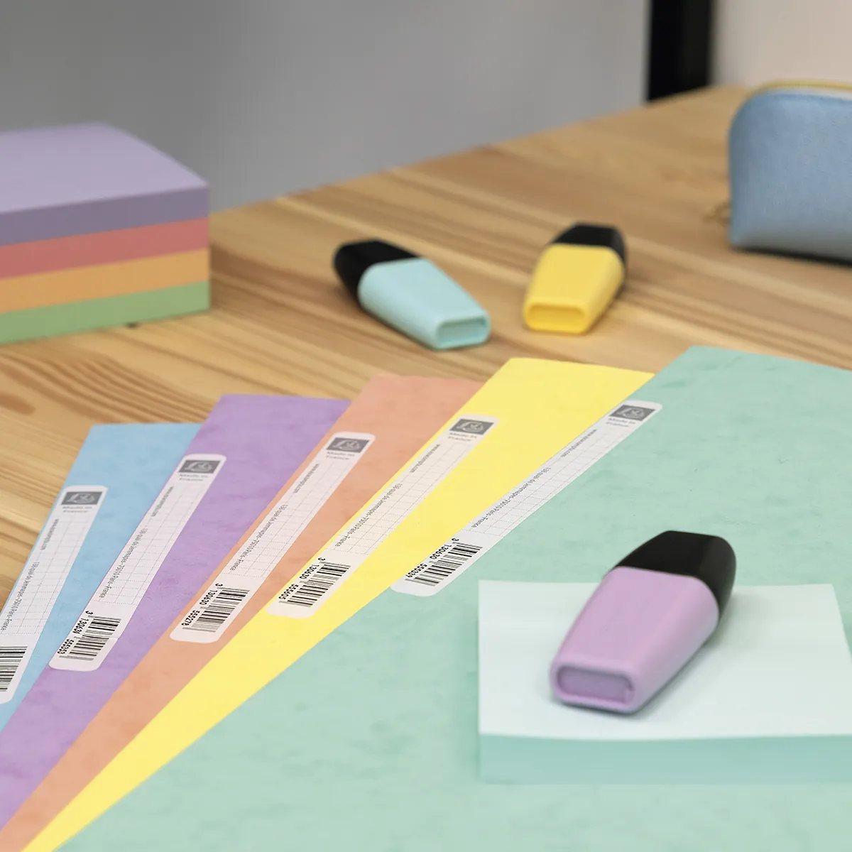 Chemise 3 rabats à élastiques A4 carte lustrée 400g Exacompta Aquarel Pastel - Chemise élastique - Lot de 5 - Chemises à élastique, Chemises dossier-1