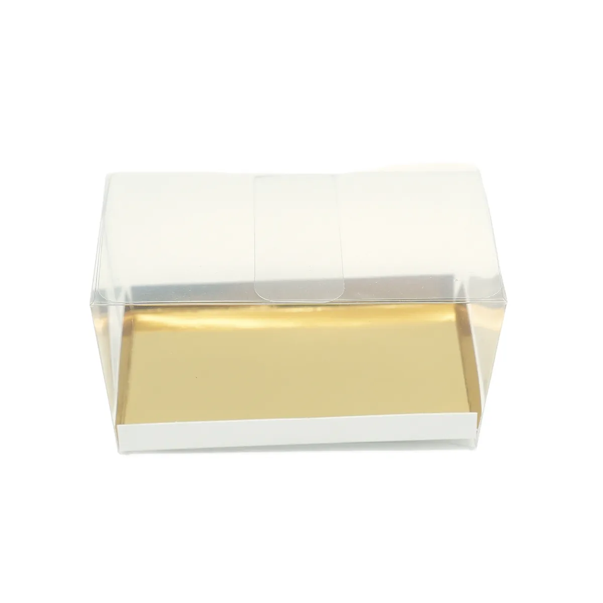 Ballotin transparent fermeture à patte fond doré PVC 12,5 x 8 x 6,5 cm - Lot de 10 - Ballotins chocolats