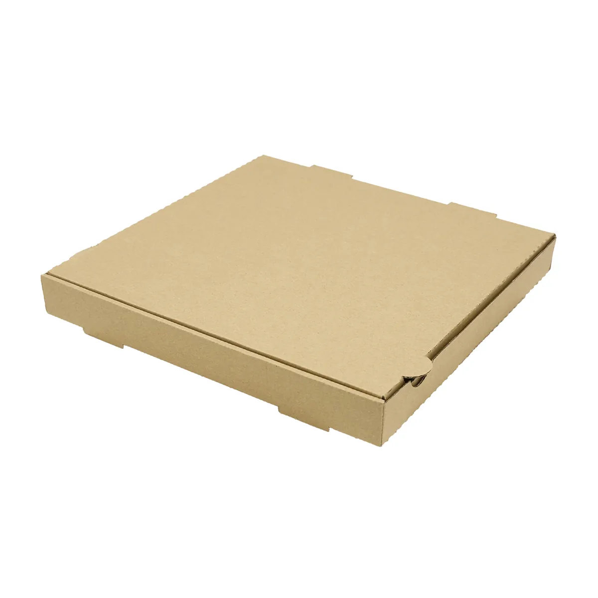 Boîte à pizza carton kraft brun neutre 33 x 33 x 4 cm – Lot de 100 - Snacking