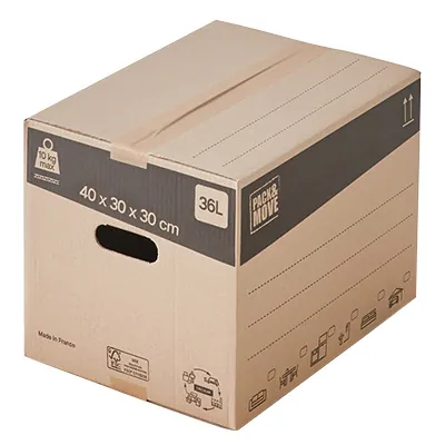 Caisse carton - Caisse américaine carton - Carton déménagement 36L - carton simple cannelure 40 x 30 x 30 cm - Lot de 20 - Caisses américaines cartons