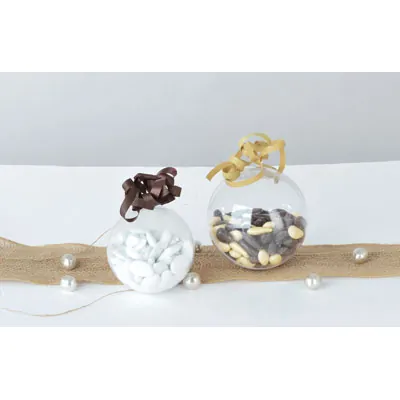 Boule transparente ø 10 cm à remplir - Boule plexiglas - Boule de Noël transparente - Lot de 12 - Accessoires et Objets déco-2
