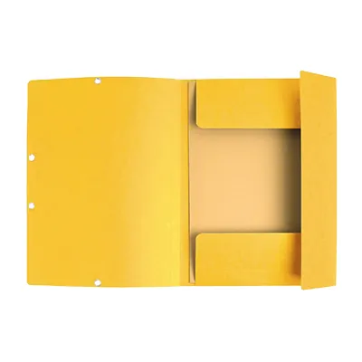 Chemise à élastiques 3 rabats cartonnée 24x32cm, jaune - Chemises-1