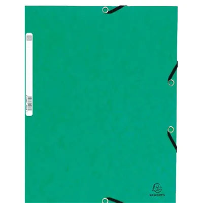 Chemise à élastiques 3 rabats cartonnée 24x32cm, vert - Chemises