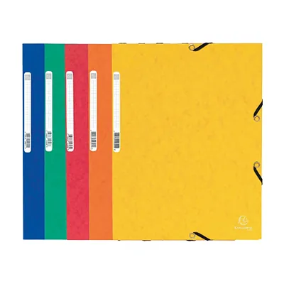 Chemise à élastiques 3 rabats cartonnée 24x32cm, coloris assortis - Chemises