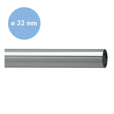 Tube ø 32 mm L 300 cm ép. 1,2 mm métal chromé - Ligne Tubulaire