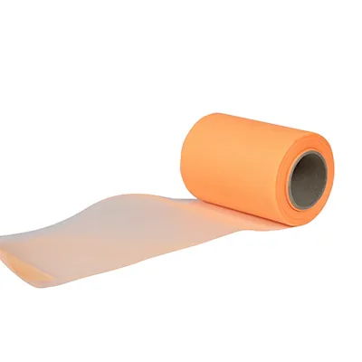 Ruban tulle orange fluo 10 cm x 5 m 100% polyamide - Rubans tissu, Cordons