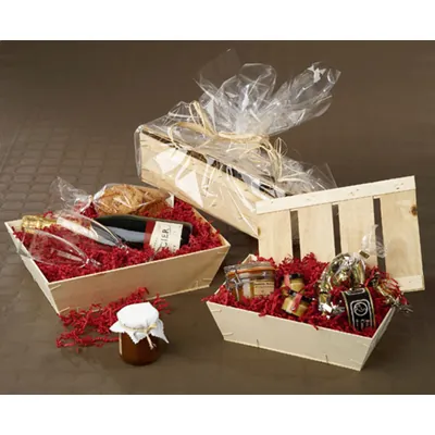 Panier bois naturel contreplaqué 44 x 32 x 12,2 cm - Cagette bois - Lot de 20 - Paniers bois, Caisses bois-1