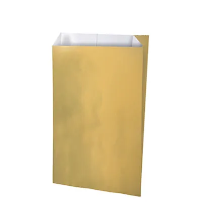 Pochette cadeau papier couché Or 12 x 4,5 x 21 cm - Sachet papier - Lot de 250 - Pochettes cadeaux unies