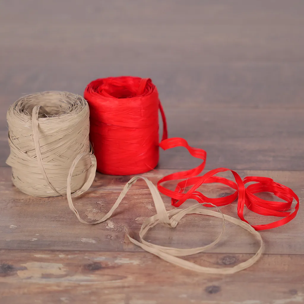 Raphia synthétique beige 200m - Raphias-1