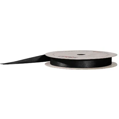 Ruban satin noir double face 16 mm x 45 m - Rubans tissu, Cordons