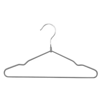 Cintre métal fil gainé PVC avec encoches 30 cm gris - Cintre bébé - Cintre enfant - Lot de 60 - Cintres métal