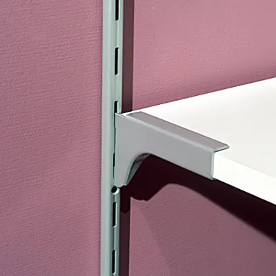 Console droite pour tablette verre L 13 cm Gris aluminium - Lot de 2 - Crémaillères économiques-1