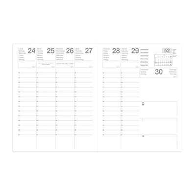 Agenda semainier 2026 Quo Vadis Mercure - noir - 21x27cm - 1 semaine sur 2 pages - Agendas-Répertoires-1