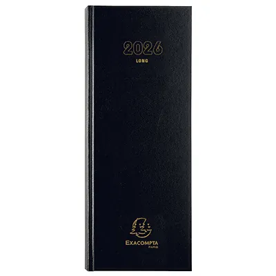Agenda journalier euro/cents 2026 13,5 x 34 cm noir - Exacompta - Agendas-Répertoires