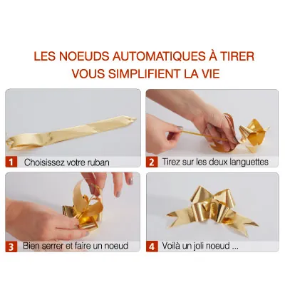 Noeud à tirer rouge effet miroir ø 8cm L 19mm - boîte de 100 - Étoiles adhésives, Noeuds à tirer-1