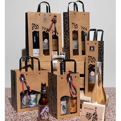 Sac kraft pour 6 bouteilles de bière 25 à 33 cl 15 + 15 x 26 cm, paquet de 10 - Mètres de bières, Emballages pour bouteilles de bières-4