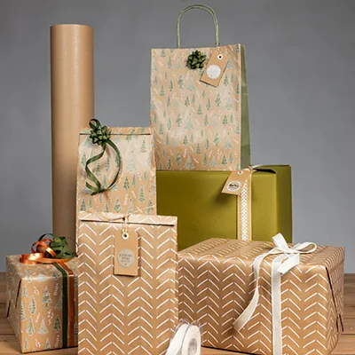 Papier cadeau Épis - Papiers cadeaux kraft à motifs-4