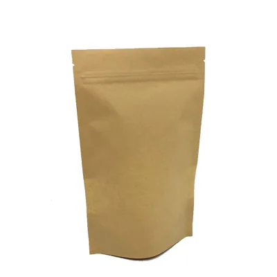 Sachet doypack avec fenêtre 750 ml 16 x 4 x 26 cm fermeture zip - Sachet stand up - Brun - Lot de 50 - Sachets doypacks-1