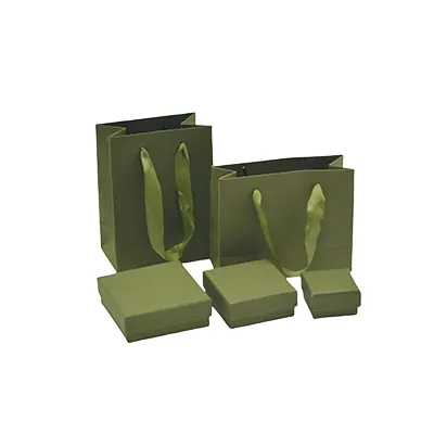 Écrin bijoux papier 7,5x7,5x3,5cm vert olive - boîte bijoux - Écrins à bijoux, Coffrets à bijoux-2
