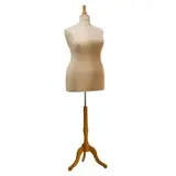 Mannequin couture femme - buste couture femme grande taille XXXL, pied tripode, beige