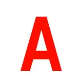 Lettre autocollante Rouge « A » Pickup Mono Nobel H 90 mm