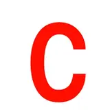 Lettre autocollante Rouge « C » Pickup Mono Nobel H 90 mm
