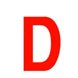 Lettre autocollante Rouge « D » H 90 mm Pickup Mono Nobel 