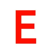 Lettre autocollante Rouge « E » H 90 mm Pickup Mono Nobel 
