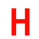 Lettre autocollante « H » Rouge H 90 mm Pickup Mono Nobel 
