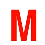 Lettre autocollante Rouge « M » H 90 mm Pickup Mono Nobel 