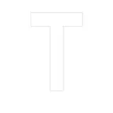 Lettre adhésive T 90 mm PickUp Mono Nobel – Blanc - Lettrage adhésif