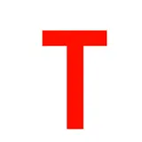 Lettre autocollante Rouge « T » H 90 mm Pickup Mono Nobel 