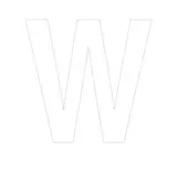 Lettre adhésive W Blanc H 90 mm