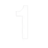 Chiffre autocollant Blanc « 1 » H 90 mm Pickup Mono Nobel