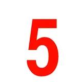 Chiffre autocollant Rouge « 5 » H 90 mm Pickup Mono Nobel