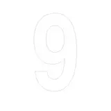 Chiffre autocollant Blanc « 9 » H 90 mm Pickup Mono Nobel
