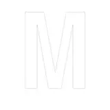 Sticker lettre M autocollante H 150 mm - Lettre autocollante - Blanc