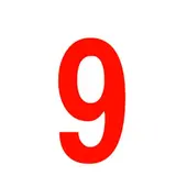 Chiffre adhésif 9