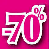 Affiche Promo -70% 40 x 40 cm rose fuchsia