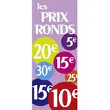 Affiche Promo Prix ronds 40 x 115 cm multicolore