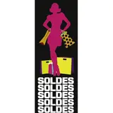 Affiche Soldes Femme Fuchsia Verticale 42x115 cm