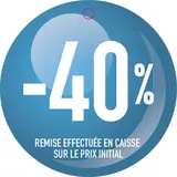 Etiquette ronde -40% ø 50 mm avec trou - Etiquette Soldes - Paquet de 100