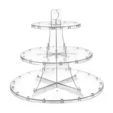 Serviteur à gâteaux 3 niveaux transparent Ø 34 x 29 cm plastique - Présentoir pour buffet