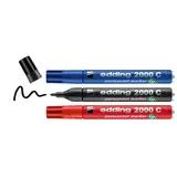 Marqueur indélébile 2000C pointe ogive 1,5 à 3 mm - Marqueur permanent - Noir / Bleu / Rouge - Lot de 3