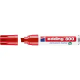 Marqueur indélébile Edding 800 pointe biseautée 4 à 12 mm - Marqueur permanent - Rouge